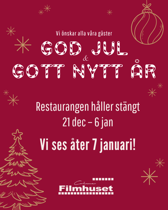 Poster som önskar alla våra gäster God Jul och Gott Nytt År!